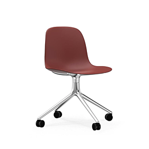 Normann Copenhagen Form Swivel zonder arm bureaustoel aluminium onderstel-Red