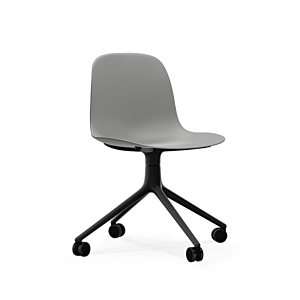 Normann Copenhagen Form Swivel zonder arm bureaustoel zwart onderstel-Grey