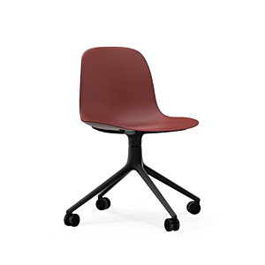 Normann Copenhagen Form Swivel zonder arm bureaustoel zwart onderstel-Red