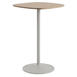 muuto Soft Café tafel-Solid Oak / Grey-70x70x105 cm