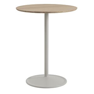 muuto Soft Café tafel-Solid Oak / Grey-∅75x95 cm