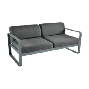 Fermob Bellevie 2-zits loungebank met graphite grey zitkussen-Storm Grey