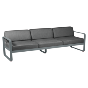 Fermob Bellevie 3-zits loungebank met graphite grey zitkussen-Storm Grey