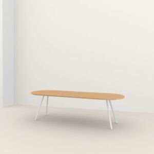 Studio HENK Slim Co Flat Oval tafel wit frame 4 cm