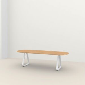 Studio HENK Topple Flat Oval tafel wit frame 3 cm
