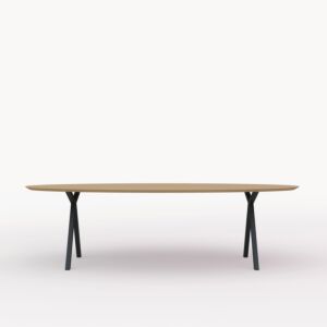 Studio HENK Slim X-Type Oval tafel zwart frame 3 cm