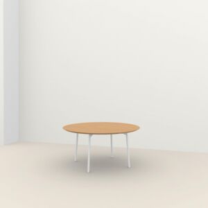 Studio HENK Flyta Quadpod tafel wit frame 3 cm-∅ 140 cm-Hardwax oil light