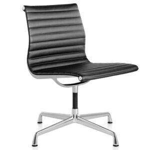 Vitra EA 105 stoel-Leer / zwart
