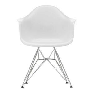 Vitra Eames DAR stoel met verchroomd onderstel-Cotton white