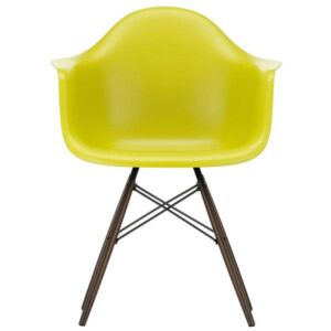 Vitra Eames DAW stoel met donker esdoorn onderstel-Mosterd geel