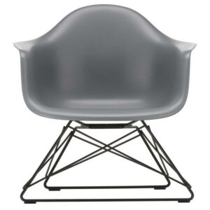 Vitra Eames LAR loungestoel met zwart onderstel-Graniet grijs