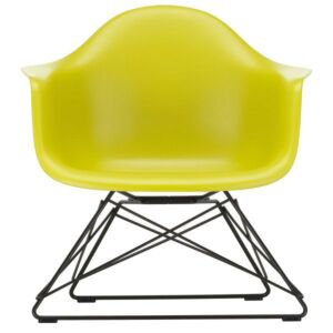 Vitra Eames LAR loungestoel met zwart onderstel-Mosterd geel