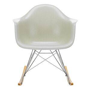Vitra Eames RAR Fiberglass schommelstoel met verchroomd onderstel-Parchment-Esdoorn goud