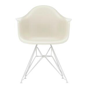 Vitra Eames DAR stoel met wit gepoedercoat onderstel-Pebble