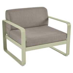Fermob Bellevie fauteuil met grey taupe zitkussen-Willow Green
