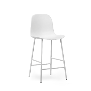 Normann Copenhagen Form Bar Chair barkruk stalen onderstel -White-Zithoogte 75 cm