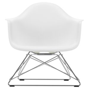 Vitra Eames LAR loungestoel met verchroomd onderstel-Wit