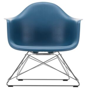 Vitra Eames LAR loungestoel met verchroomd onderstel-Zee blauw