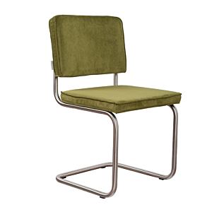 Zuiver Ridge Rib Brushed metal stoel-Groen