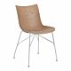Kartell P/Wood stoel essen-Licht hout-Chroom-41,5 cm