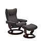 Stressless Wing M Classic relaxfauteuil+hocker-Paloma Rock-Bruin