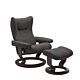 Stressless Wing M Classic relaxfauteuil+hocker-Paloma Rock-Wenge