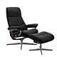 Stressless View M Cross chroom relaxfauteuil+hocker-Wenge-Paloma Black
