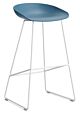 HAY About a Stool AAS38 barkruk wit onderstel-Zithoogte 75 cm-Azure blue