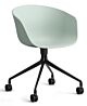 HAY About a Chair AAC24 bureaustoel - Zwart onderstel-Dusty Mint