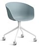HAY About a Chair AAC24 bureaustoel - Wit onderstel-Dusty blue