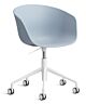 HAY About a Chair AAC52 gasveer bureaustoel - Wit onderstel-Slate Blue