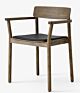&amp;tradition Betty TK11 stoel - Gerookt eikenhout-Noble Aniline Leather Black