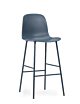 Normann Copenhagen Form Bar Chair barkruk stalen onderstel -Blue-Zithoogte 75 cm