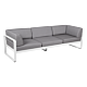 Fermob Bellevie 3-zits Club loungebank met flannel grey zitkussen-Cotton white