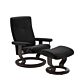 Stressless Dover M Classic relaxfauteuil+hocker-Batick Black-Wenge