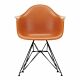 Vitra Eames DAR stoel zwart gepoedercoat onderstel-Roest oranje