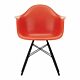 Vitra Eames DAW stoel met zwart esdoorn onderstel-Poppy rood