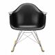 Vitra Eames RAR schommelstoel met verchroomd onderstel-Zwart