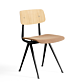 HAY Result gestoffeerd stoel-Canvas 356-Gepoedercoat Zwart-Water-based