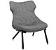 Kartell Foliage stoel-Trevira grijs-Frame zwart