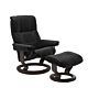 Stressless Mayfair M Classic relaxfauteuil+hocker-Paloma Black-Wenge