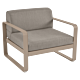 Fermob Bellevie fauteuil met grey taupe zitkussen-Nutmeg