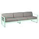 Fermob Bellevie 3-zits loungebank met grey taupe zitkussen-Opaline Green