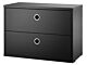 String Chest with Drawers ladekast-58x30x42 cm-Black Stained Ash