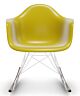 Vitra Eames RAR schommelstoel met wit onderstel-Mosterd-Esdoorn donker