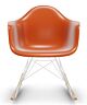 Vitra Eames RAR schommelstoel met wit onderstel-Rusty oranje-Esdoorn goud
