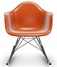 Vitra Eames RAR schommelstoel met zwart onderstel-Rusty oranje-Esdoorn donker