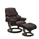 Stressless Reno M Classic relaxfauteuil+hocker-Paloma Chocolate-Walnoot