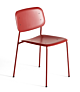 HAY Soft Edge 45 stoel met gepoedercoat onderstel-Rood