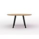 Studio HENK New Co Quadpod XL tafel zwart frame 3 cm-∅ 180 cm-Hardwax oil light
